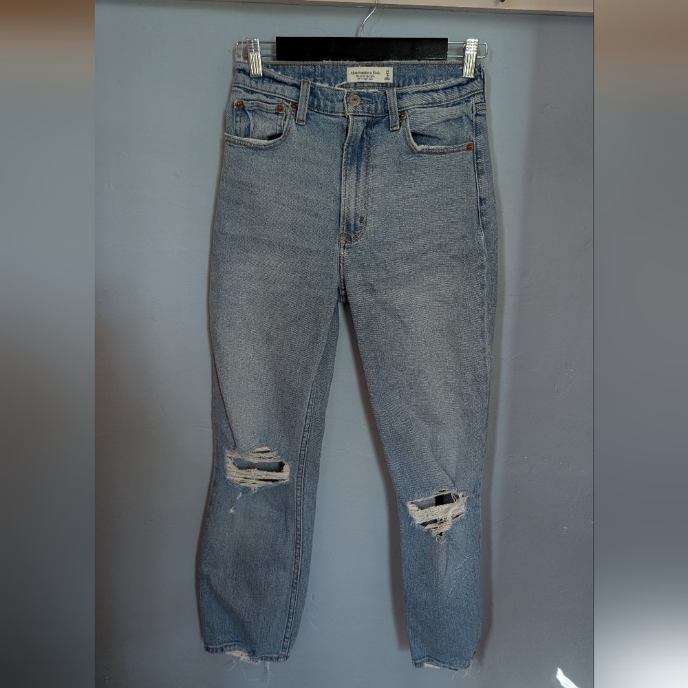 A&F Classic Blue Distressed Jeans